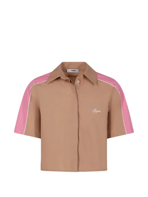 MSGM Kids logo-embroidered top