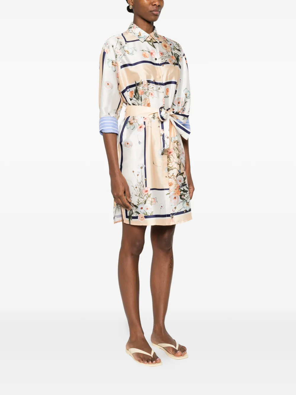  Liu Jo Striped Floral Dress - White 