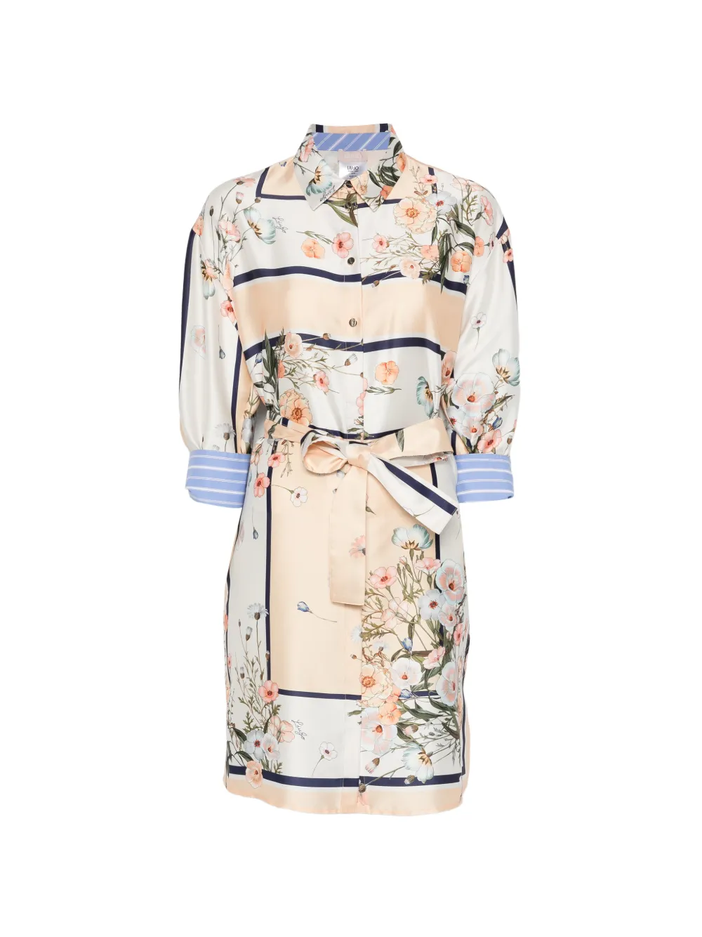 LIU JO striped floral dress - Bianco