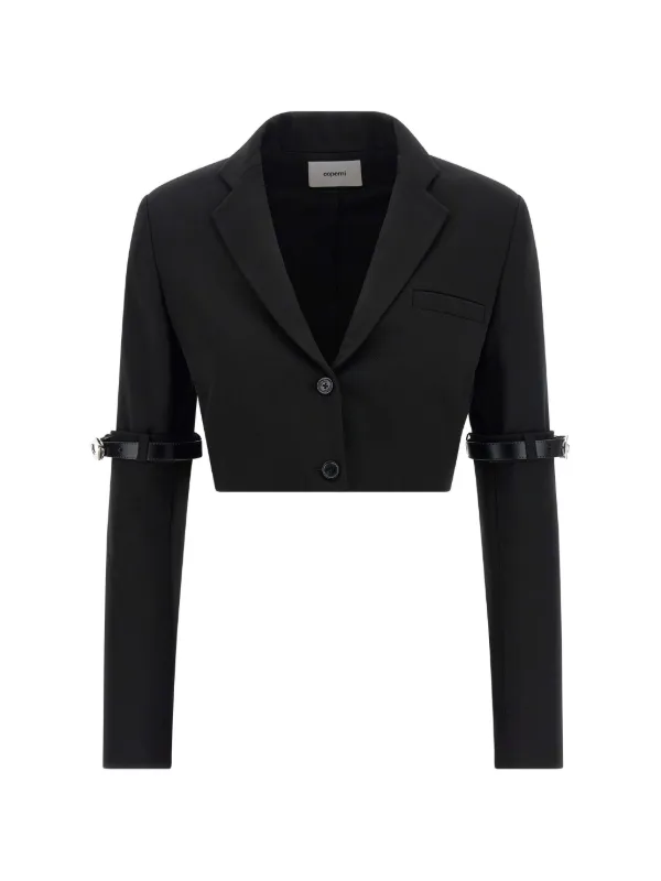 Coperni Hybrid Cropped Blazer in Black