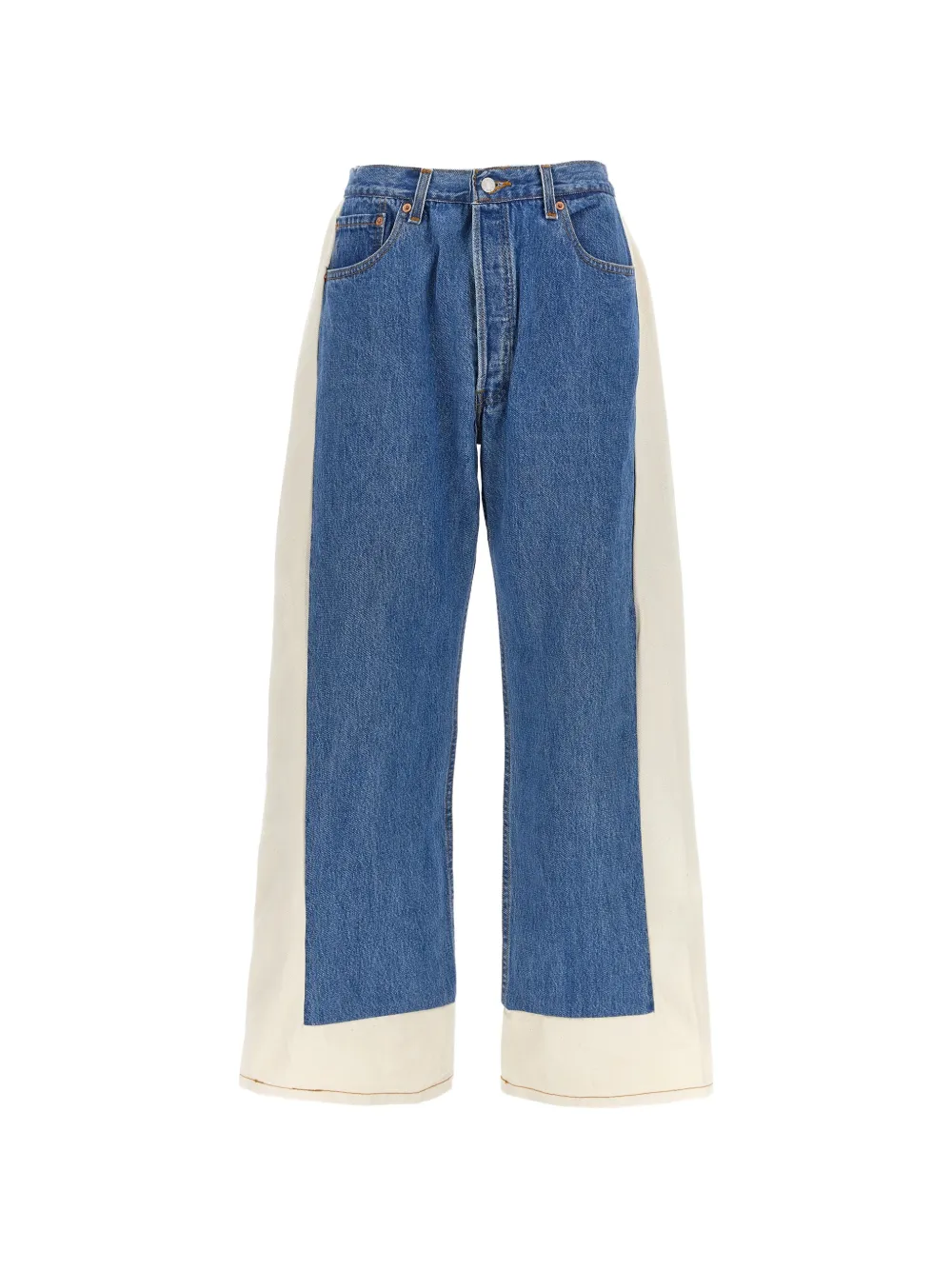 B SIDES customised Levi's Reworked Slouch cotton jeans - Blu