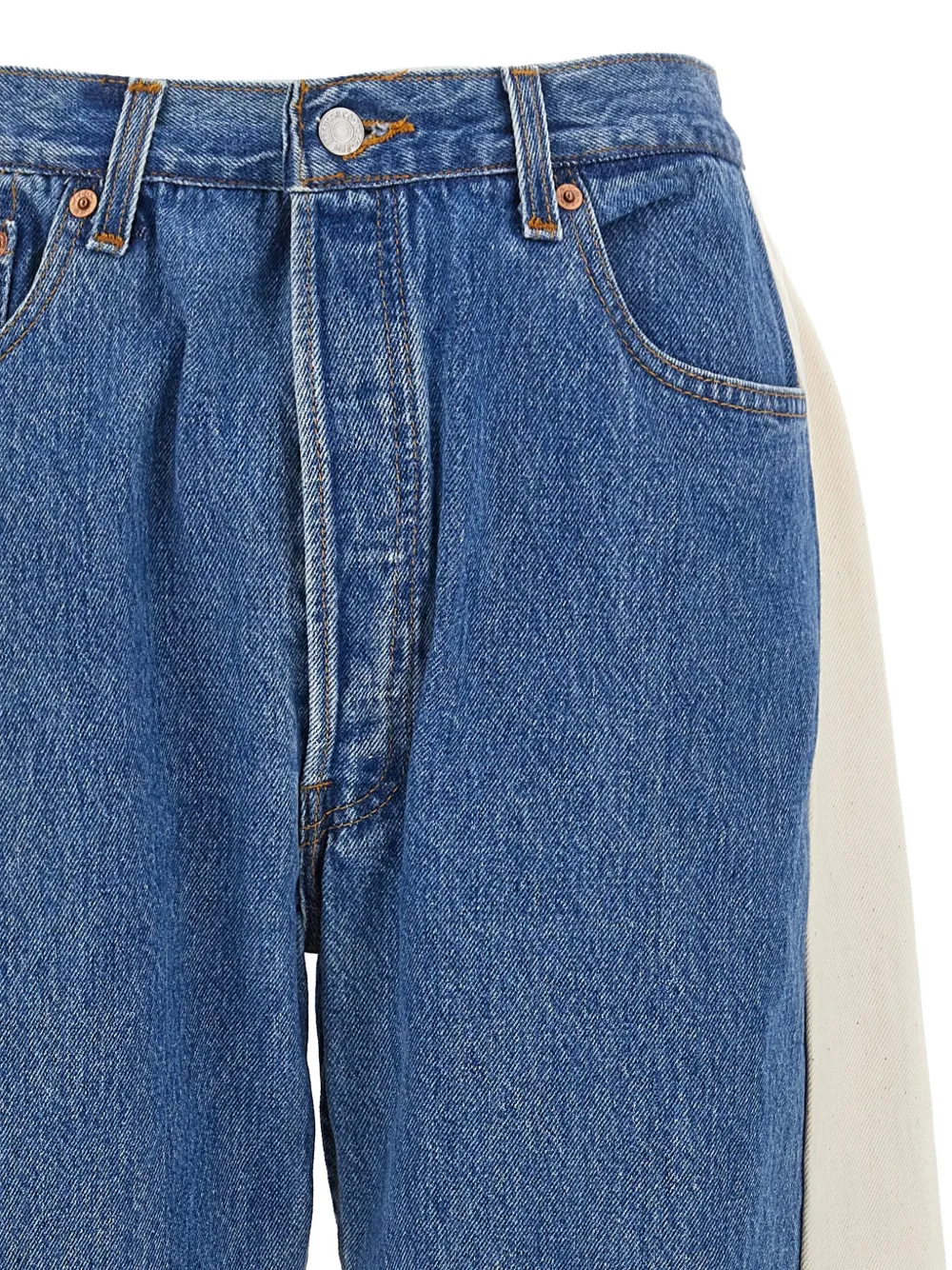  B Sides Customised Levi's Reworked Slouch Cotton Jeans - Blue 