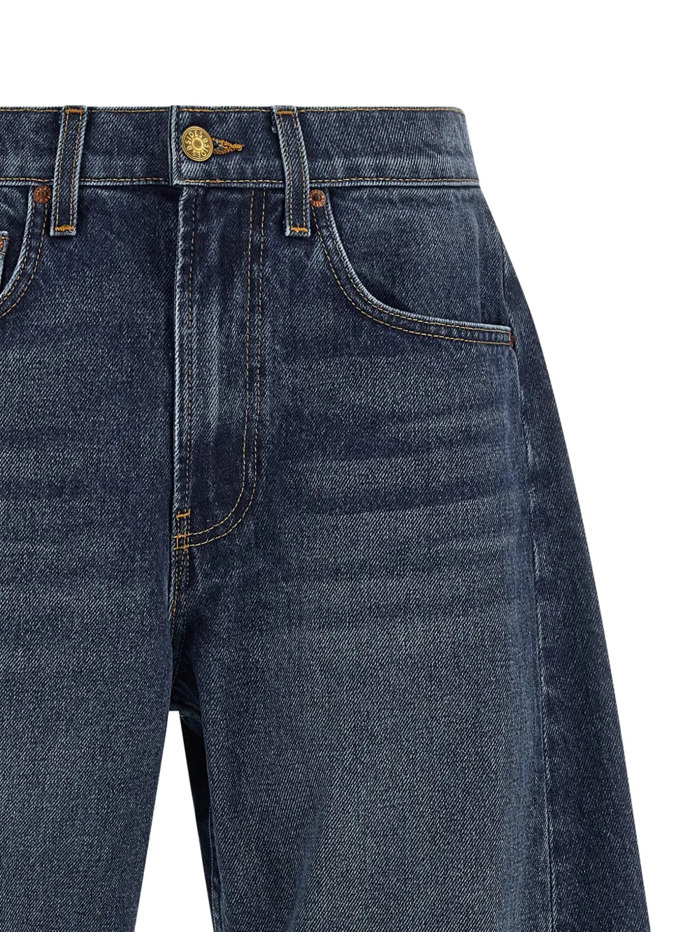  B Sides Relaxed Cuffed Lasso Cotton Jeans - Blue 