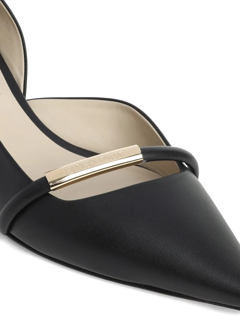 Giorgio Armani Pumps met puntige neus en bandje Zwart
