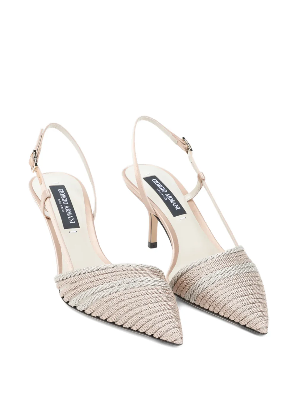 Giorgio Armani Gevlochten slingback pumps Beige