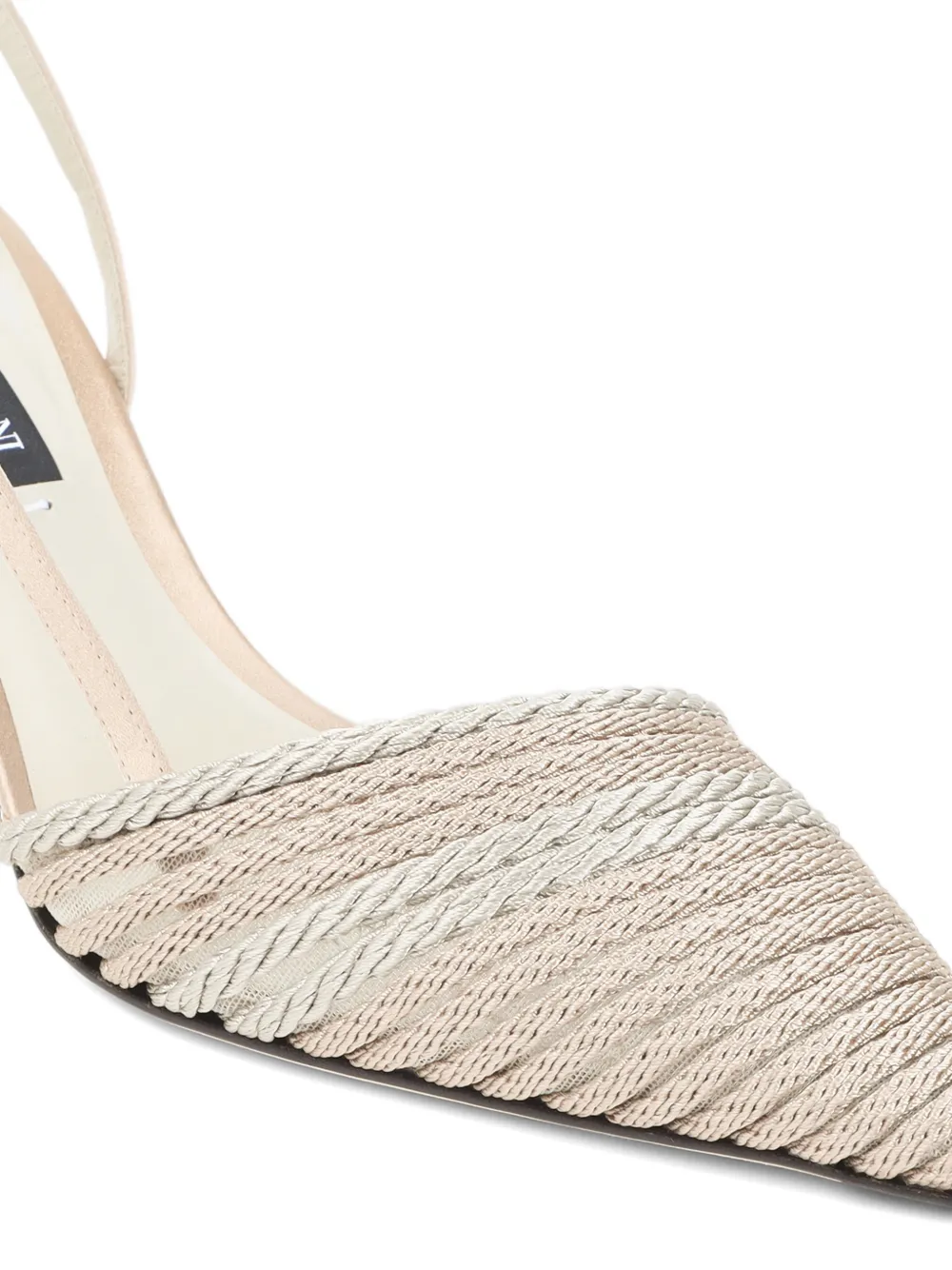 Giorgio Armani Gevlochten slingback pumps Beige