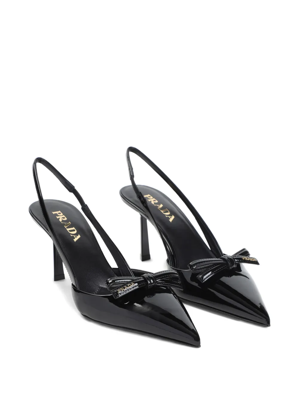 Prada Leren slingback pumps Zwart