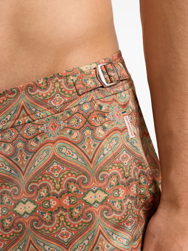 Orlebar Brown Bulldog Paisley Beachwear | Orange | FARFETCH