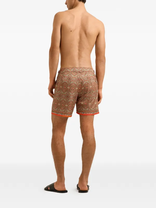 Orlebar Brown Bulldog Paisley Beachwear | Orange | FARFETCH