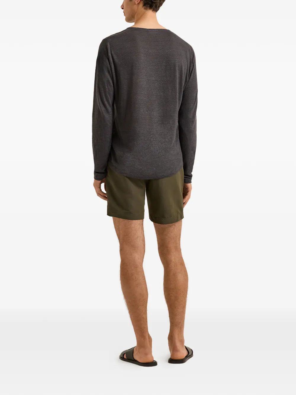 Orlebar Brown OB-T linnen T-shirt met lange mouwen Grijs