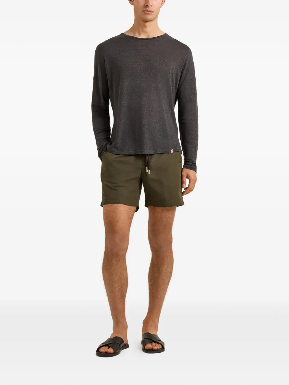 Orlebar Brown OB-T linnen T-shirt met lange mouwen Grijs