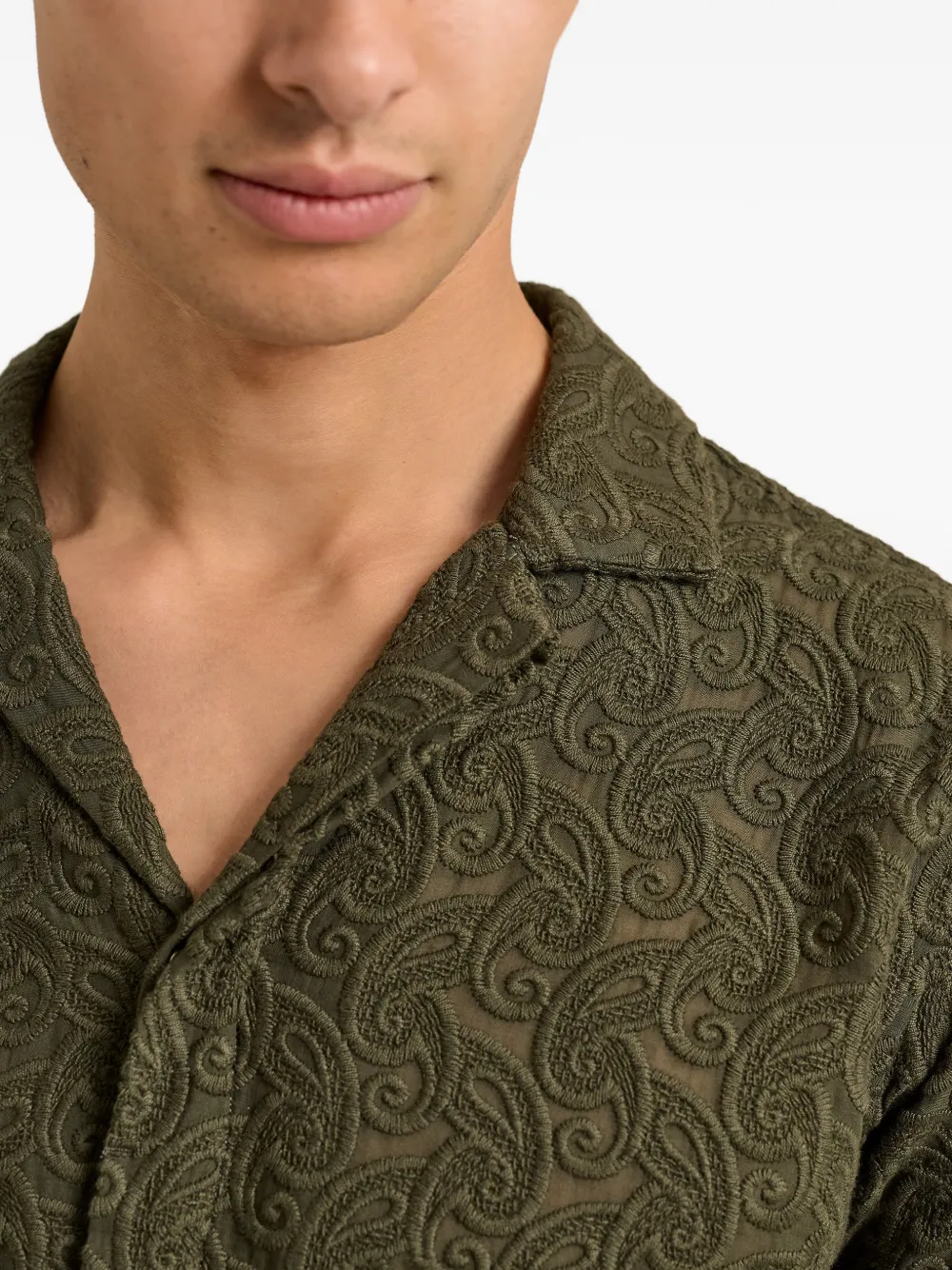 Orlebar Brown Anglaise overhemd met paisley-print Groen