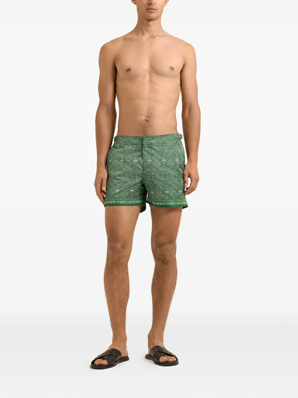  Orlebar Brown Pattern Swim Shorts - Green 