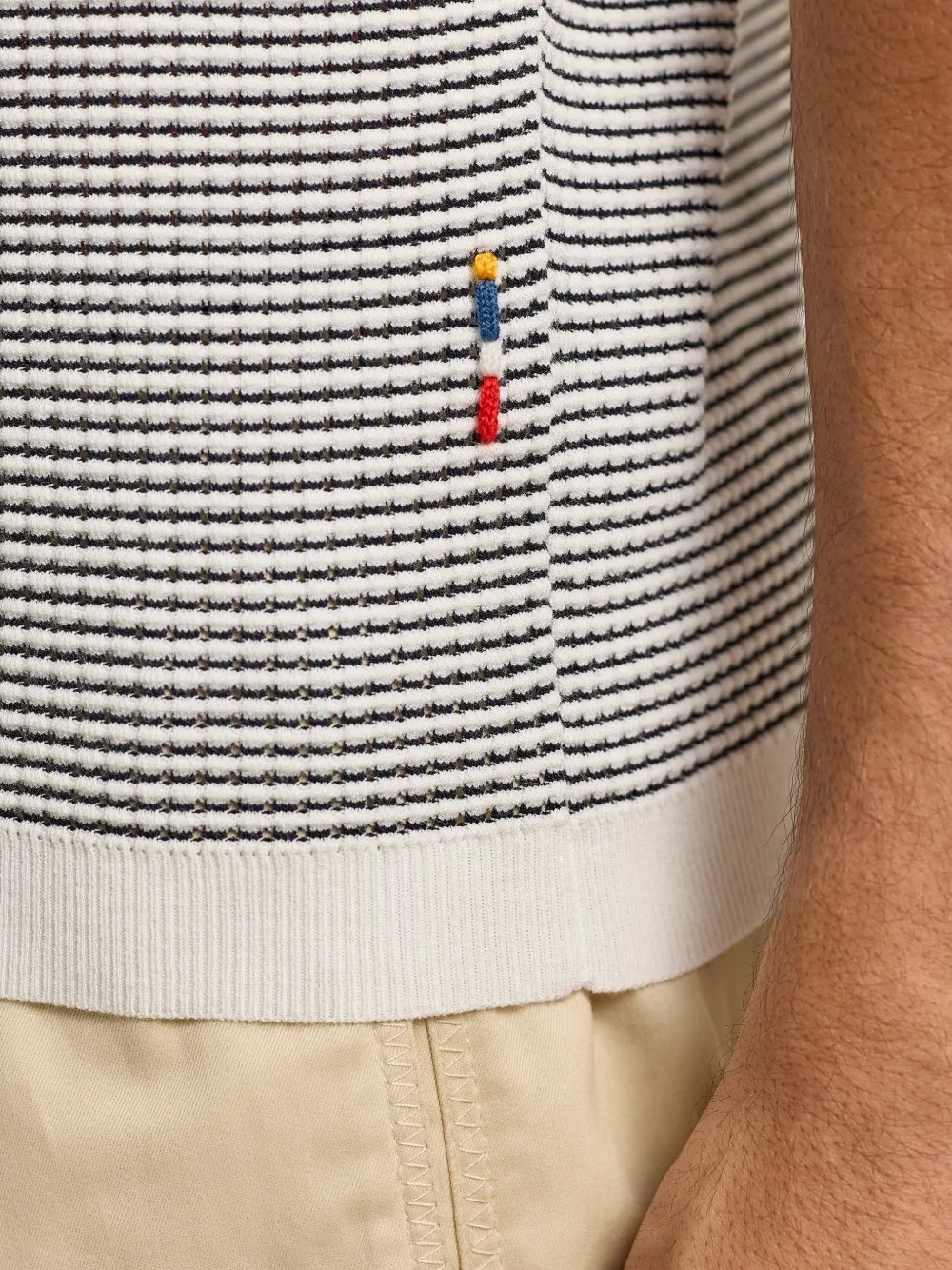 Orlebar Brown Roddy gestreept poloshirt Wit