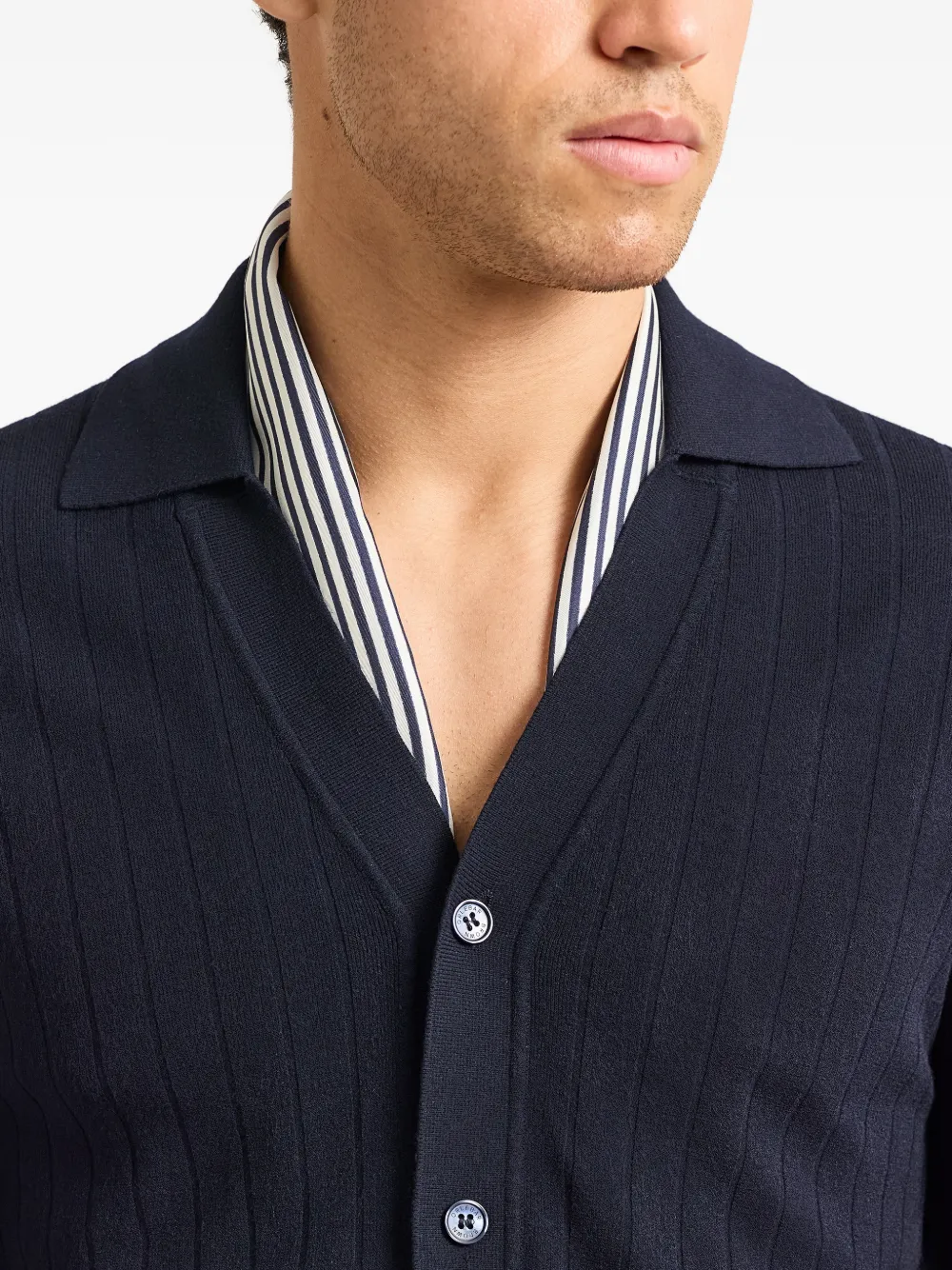Orlebar Brown Bastian vest met kraag en knopen Blauw