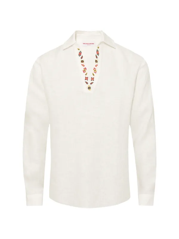 Orlebar Brown Ridley Embroidery Shirt | Neutrals | FARFETCH