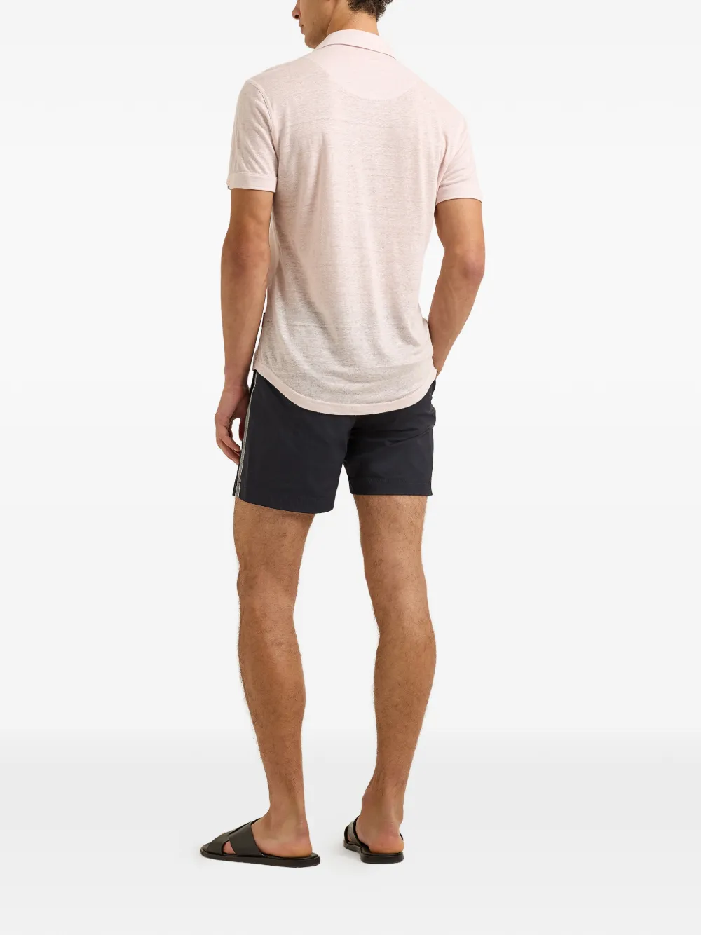 Orlebar Brown Linnen poloshirt Roze