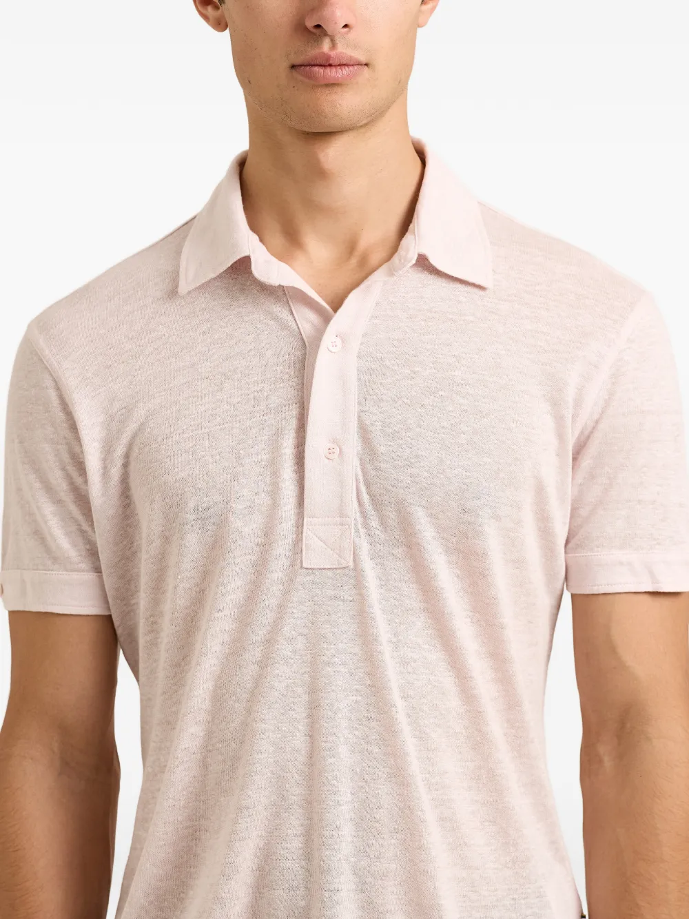 Orlebar Brown Linnen poloshirt Roze