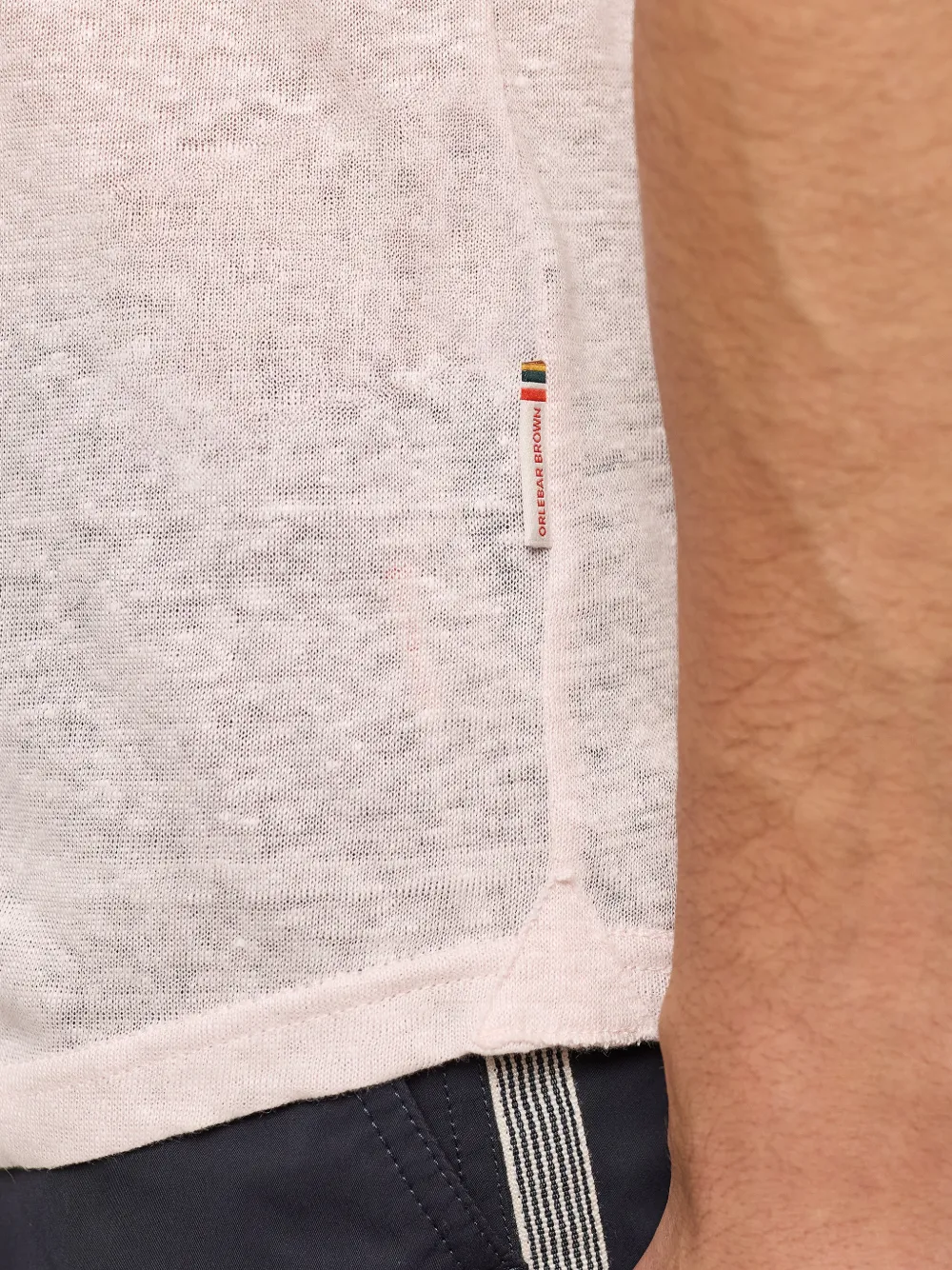 Orlebar Brown Linnen poloshirt Roze