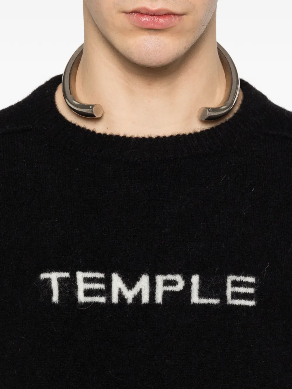 Rick Owens Trui met ronde hals en letter intarsia Zwart
