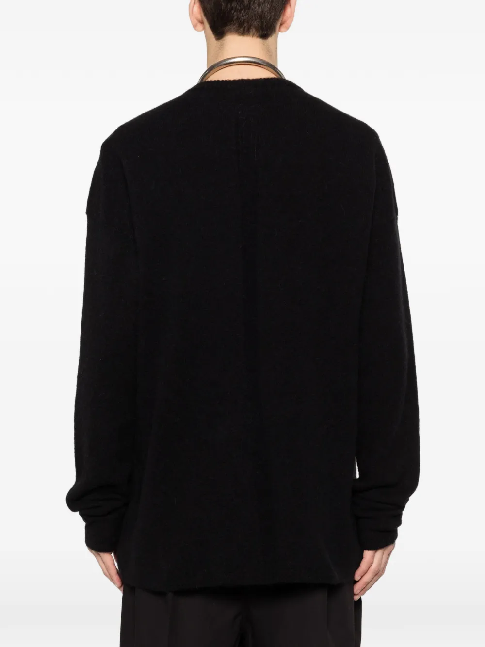 Rick Owens Trui met ronde hals en letter intarsia Zwart