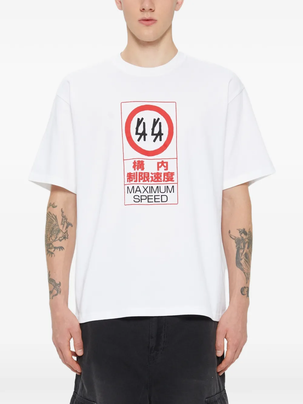 44 Label Group Jersey Graphic-print T-shirt In White
