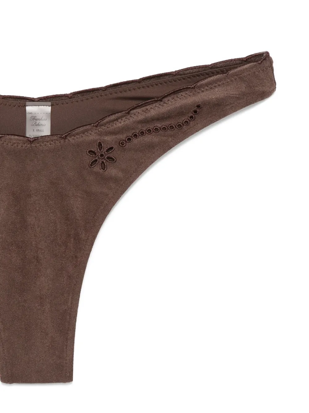  Frankies Bikinis Full Moon Floral Bikini Bottom - Brown 
