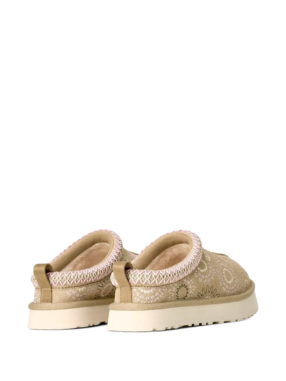 UGG Kids Tazz Sun Stitch patterned slippers Beige