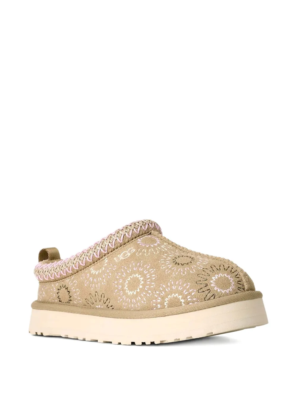 UGG Kids Tazz Sun Stitch patterned slippers Beige