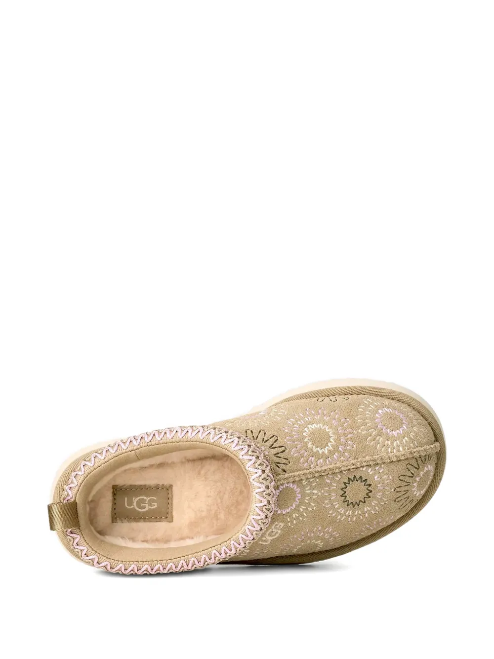 UGG Kids Tazz Sun Stitch patterned slippers Beige