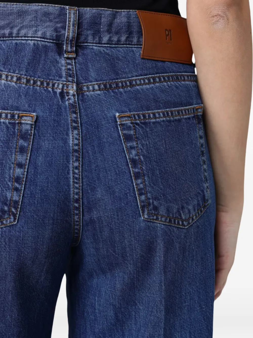PT Torino Jeans met wijde pijpen Blauw