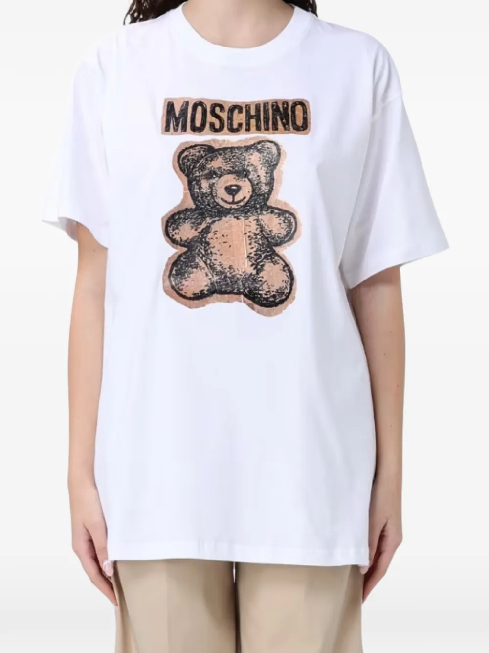 Moschino T-shirt met logoprint Wit