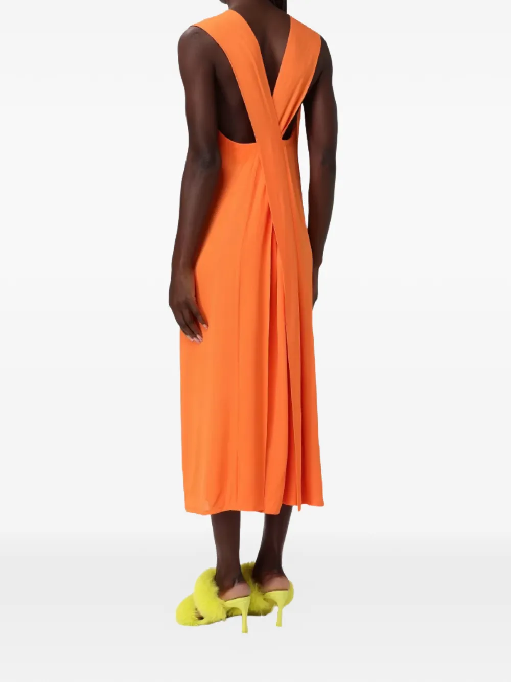 Moschino Midi-jurk met V-hals Oranje