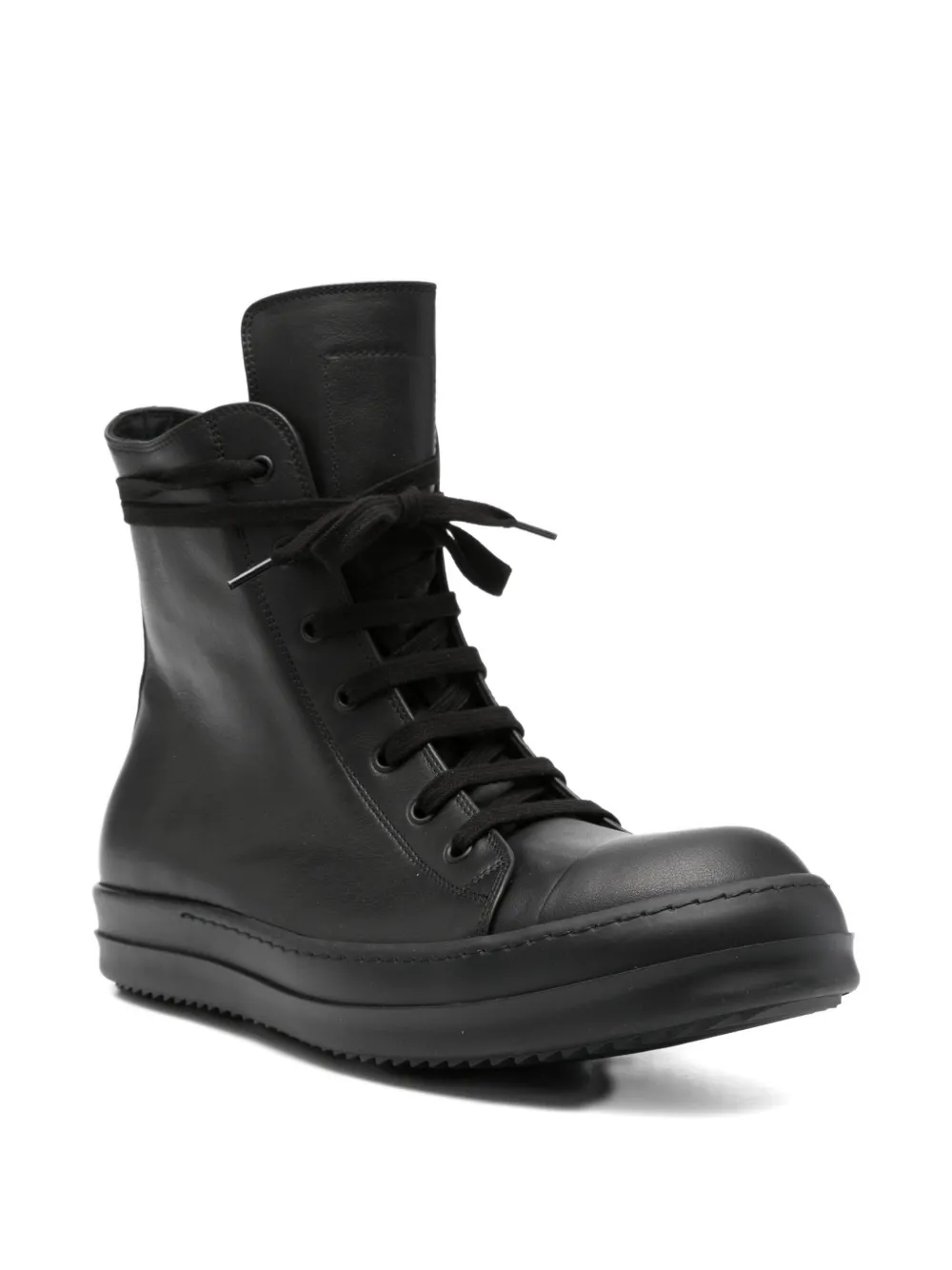 Rick Owens lace-up leather sneakers Zwart