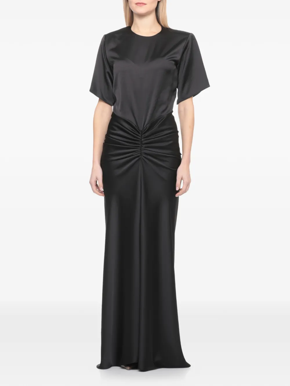  The Andamane Ruched Maxi Dress - Black 