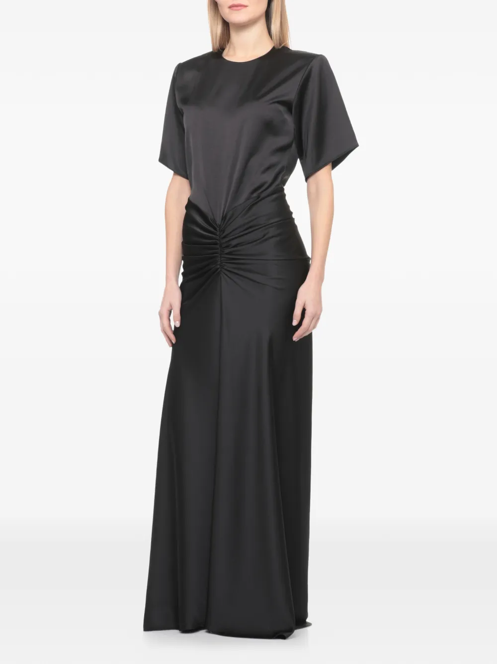  The Andamane Ruched Maxi Dress - Black 