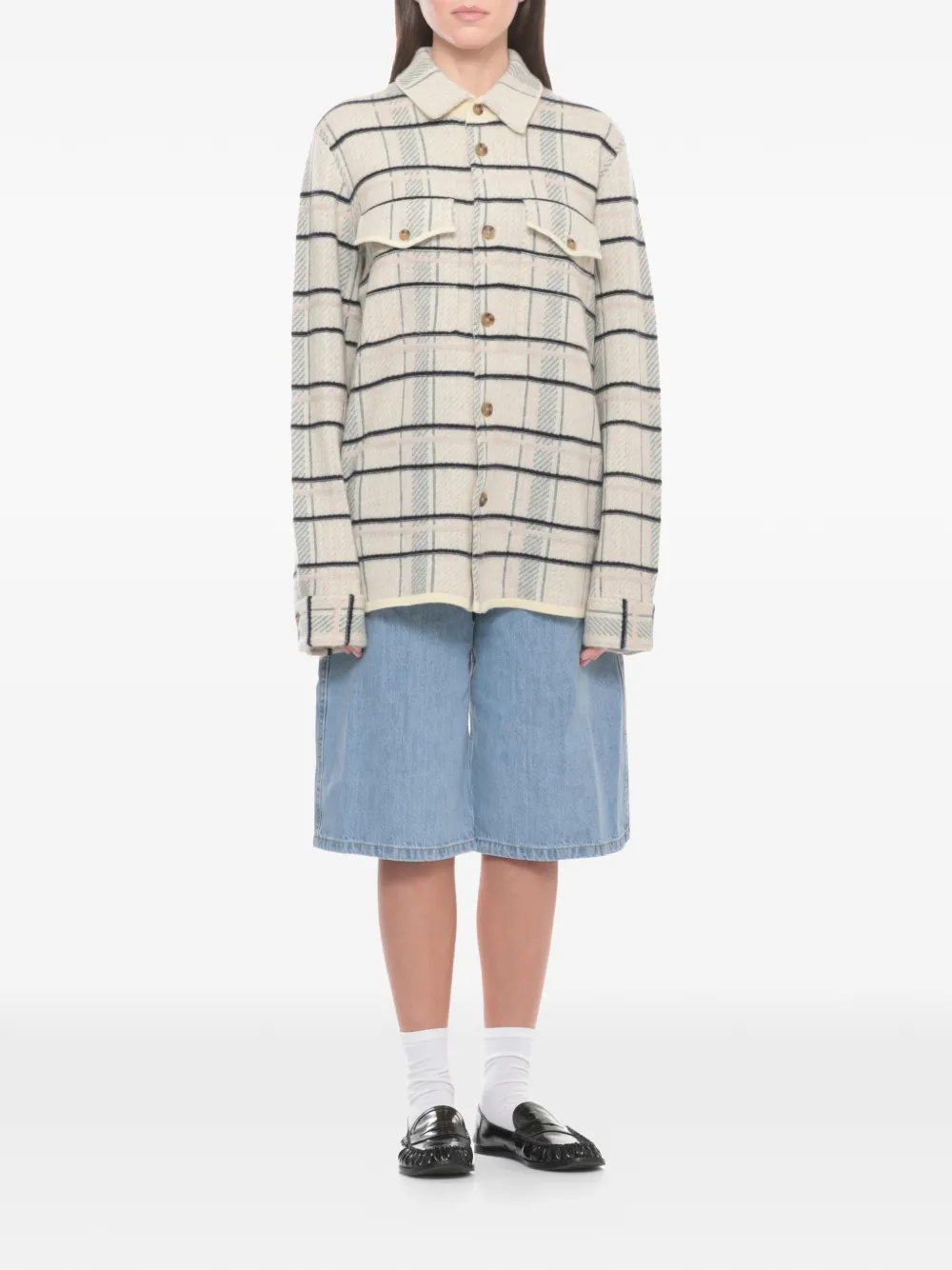  Guest In Residence Plaid Work Shirt - Neutrals 