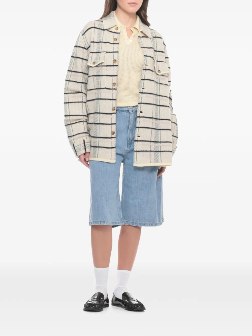  Guest In Residence Plaid Work Shirt - Neutrals 