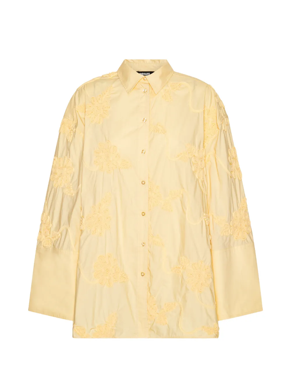ROTATE BIRGER CHRISTENSEN Camicia oversize con applicazione a fiori - Giallo