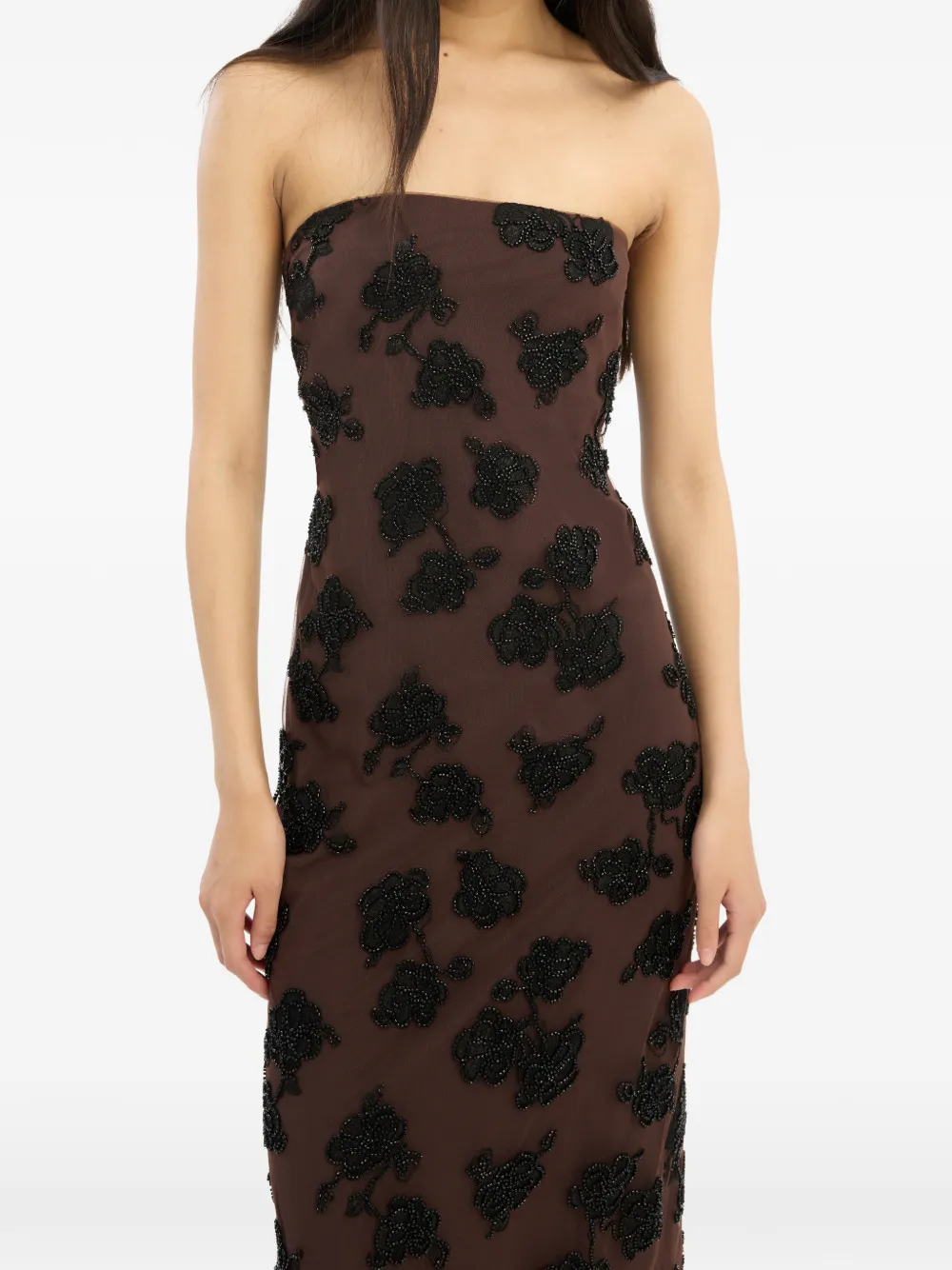 ROTATE BIRGER CHRISTENSEN Abito lungo con decorazione - Marrone