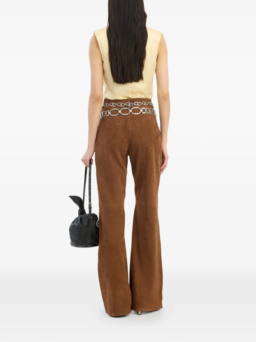  Rotate Birger Christensen Chiffon Waterfall Top - Yellow 