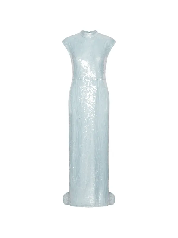 ROTATE BIRGER CHRISTENSEN Sequin cap-sleeve Maxi Dress | Blue | FARFETCH JO