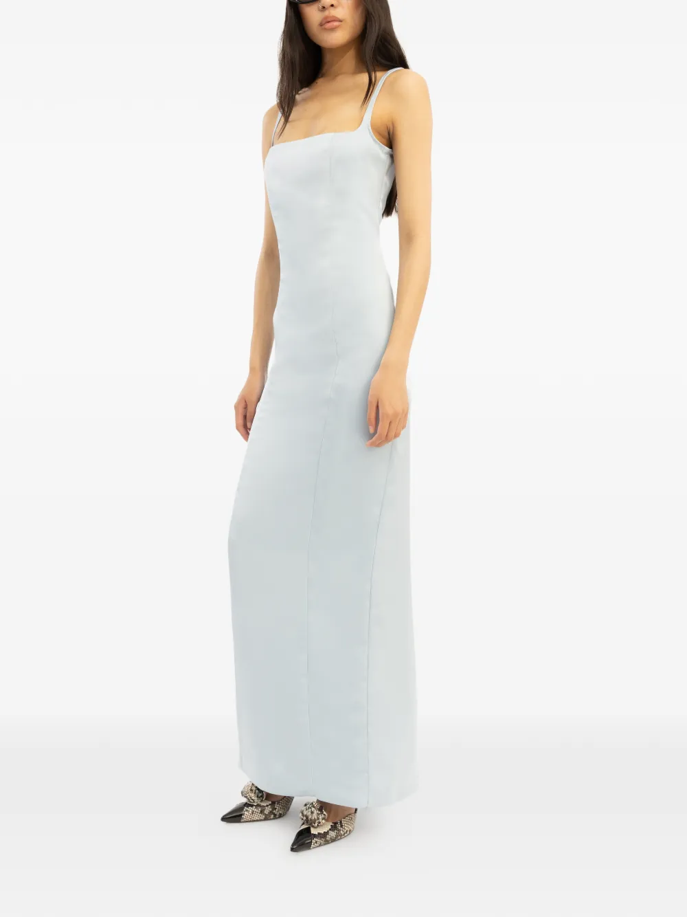 ROTATE BIRGER CHRISTENSEN Maxi-jurk met vierkante hals Blauw