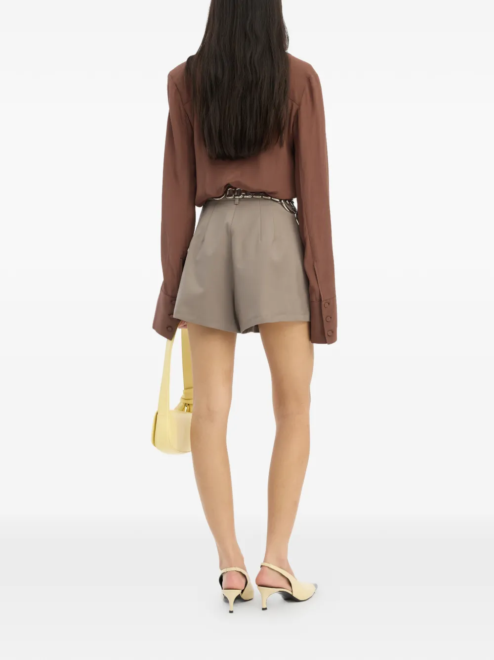 ROTATE BIRGER CHRISTENSEN High waist shorts Grijs