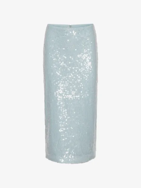 ROTATE BIRGER CHRISTENSEN sequins pencil skirt light blue