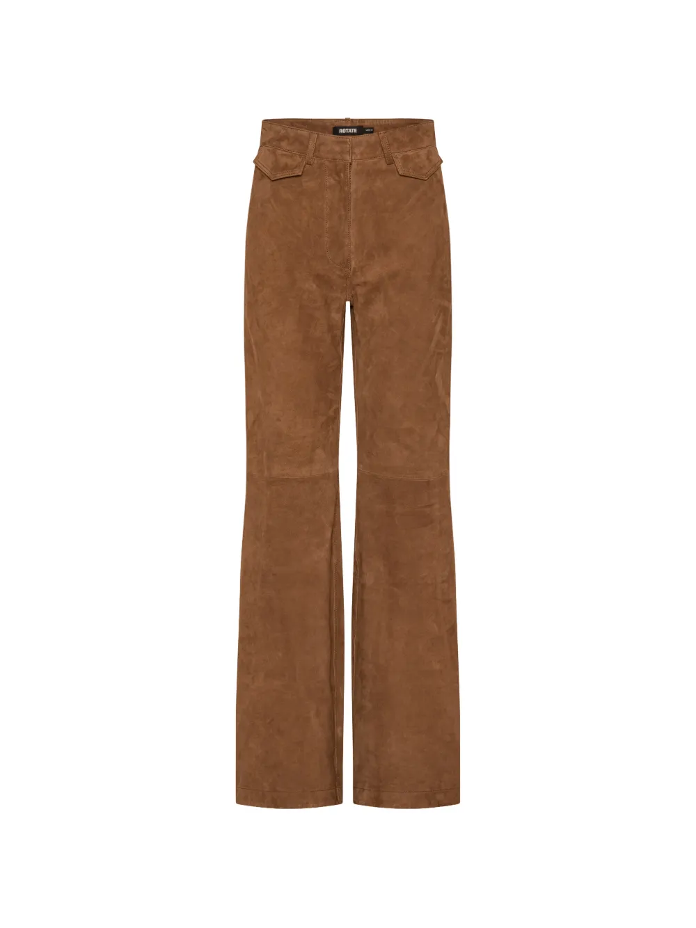 ROTATE BIRGER CHRISTENSEN Pantaloni a vita alta in pelle scamosciata - Marrone