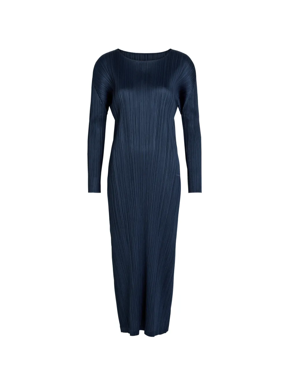 Pleats Please Issey Miyake pleated long-sleeve maxi dress - Blu