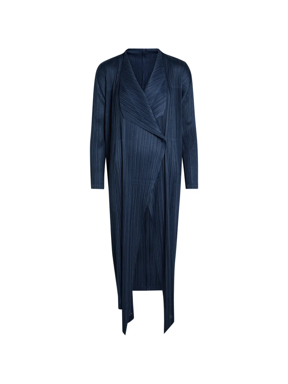 Pleats Please Issey Miyake pleated wrap coat - Blue