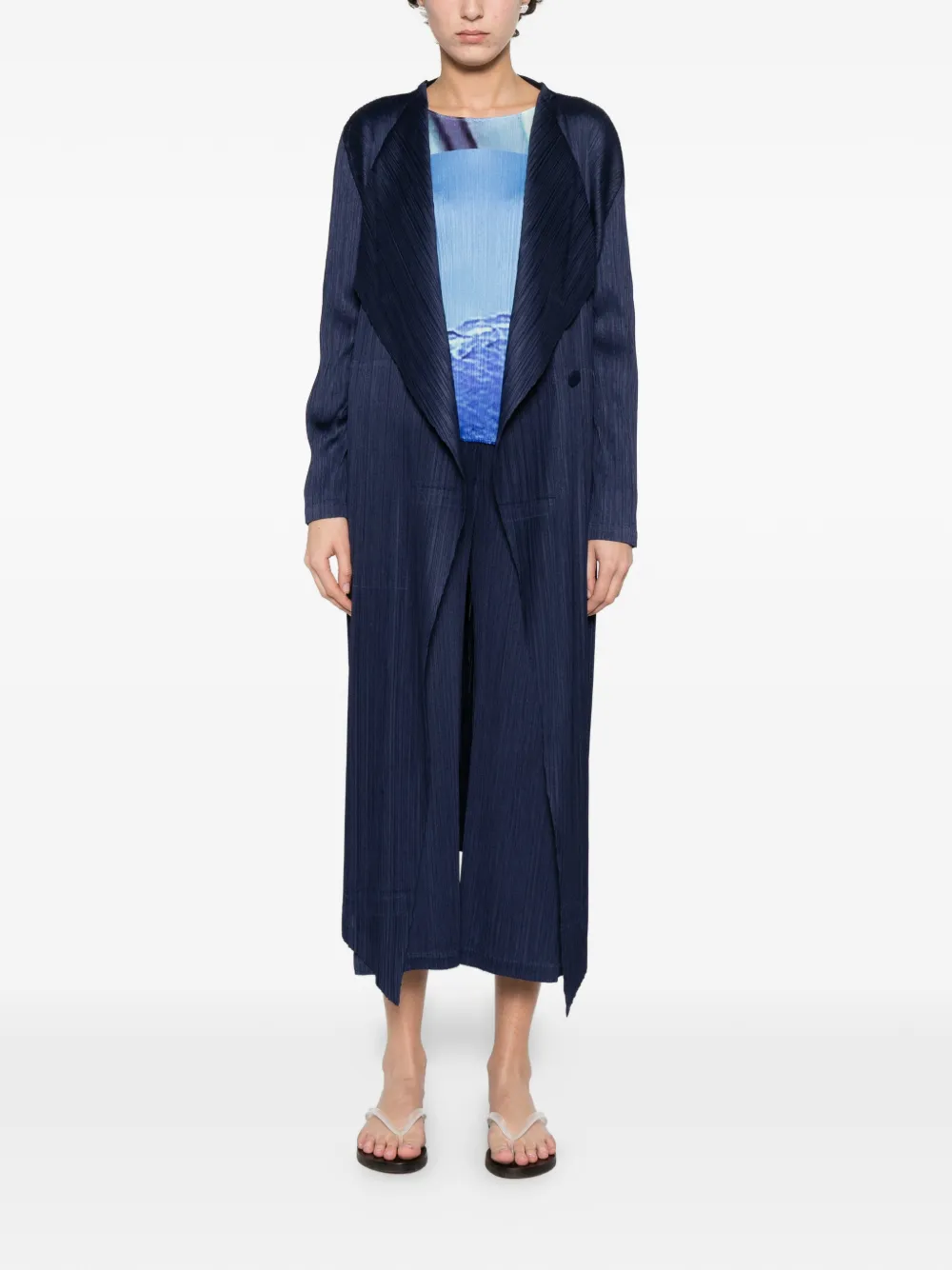 Pleated Wrap Coat