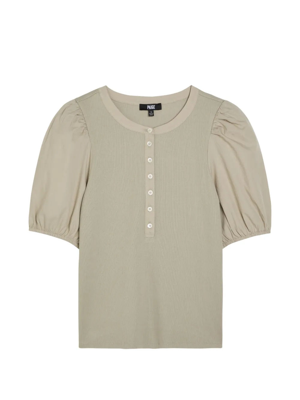 PAIGE Brandy puff-sleeve buttoned top - Toni neutri